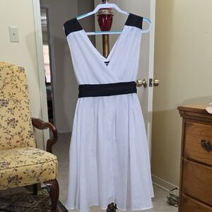 Mix Nouveau Black and White Sleeveless Midi Dress